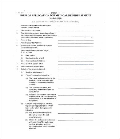 medical reimbursement form