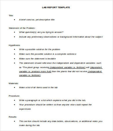 Medical Lab Report Format In Word