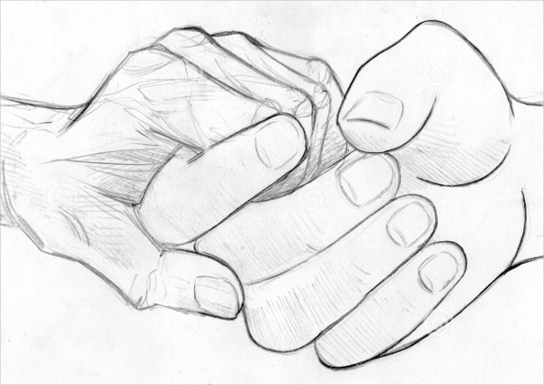 holding hand drawing