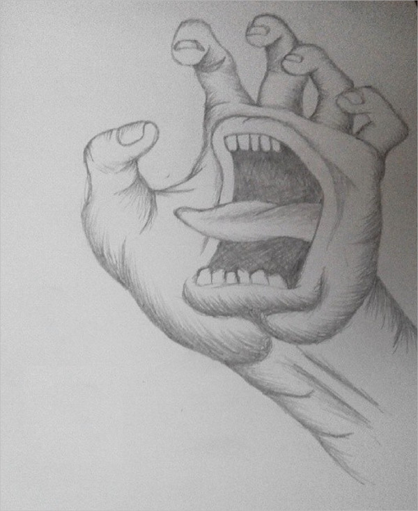 creative pencil hand drawing