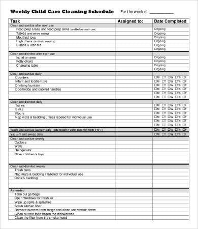 Daycare Schedule Template - 7+ Free Word, PDF Format Download