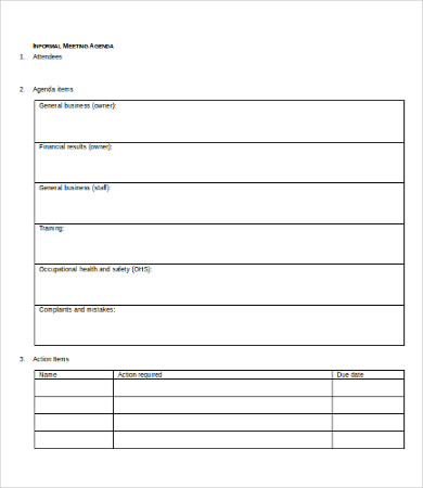 Meeting Agenda Template - 10+ Free Word Documents Download