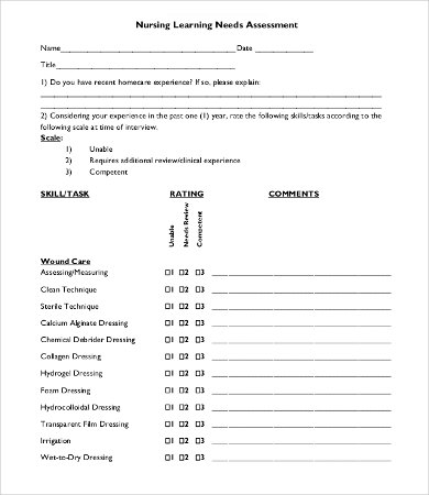 Nursing Assessment Template - 8+ Free Word, PDF Documents Download
