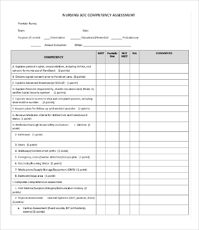 Nursing Assessment Template - 8+ Free Word, PDF Documents Download