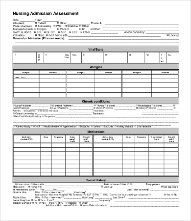 Assessment Document Example Nursing Assessment Template - 8+ Free Word, PDF Documents Download