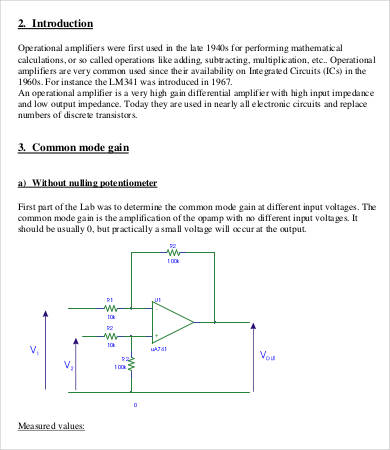 analogue electronics lab report template