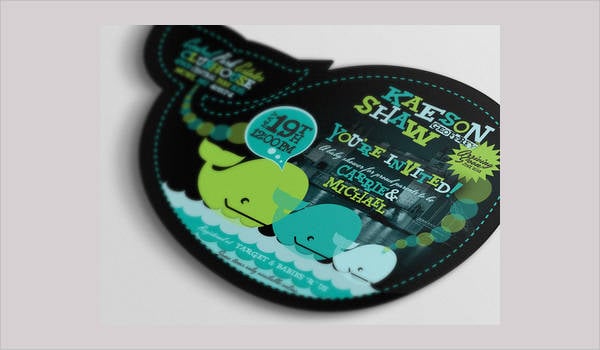 free whale baby shower invitation