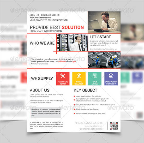 computer solution flyer template