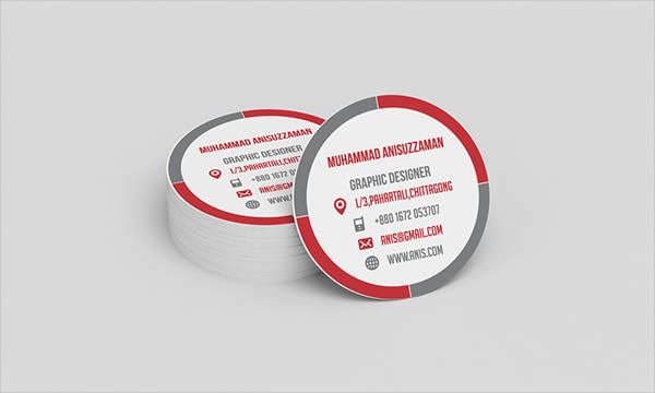 round shaped personal business card