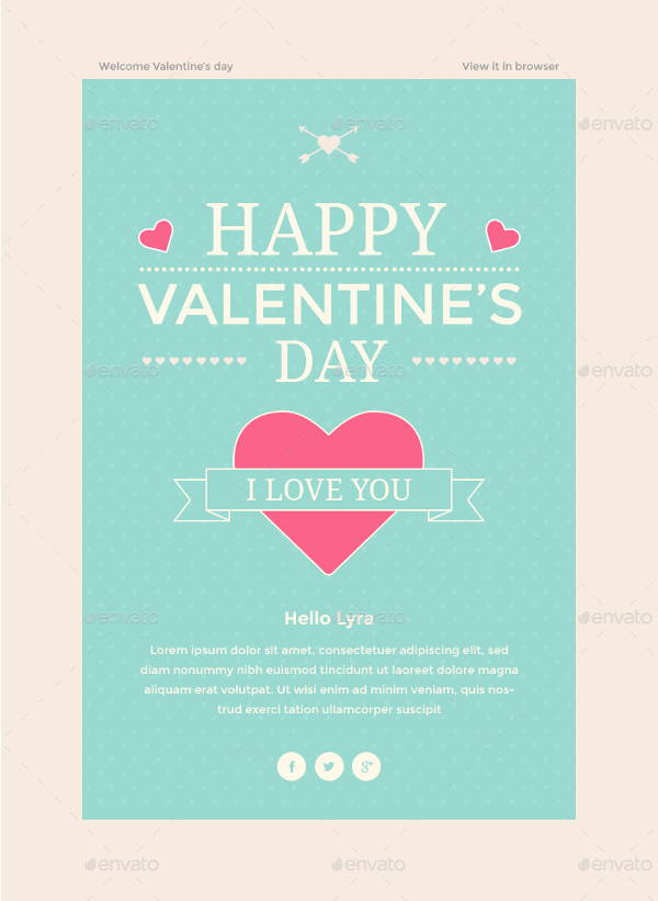 valentine wishes email template