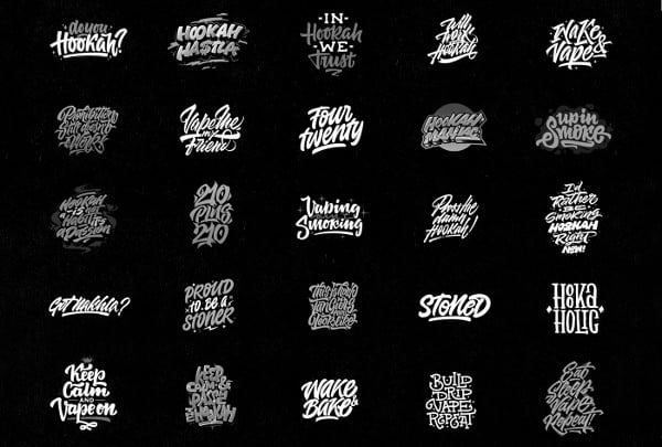 set of typography logos