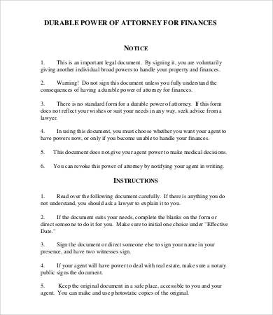 General Power Of Attorney Form 9 Free Word Pdf Documents
