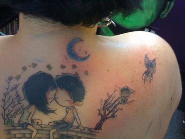 night sky tattoo on back