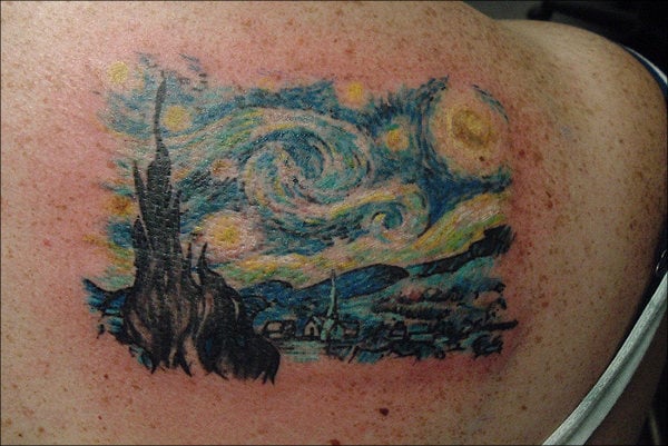 starry night sky tattoo