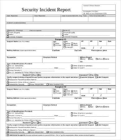 police incident report template