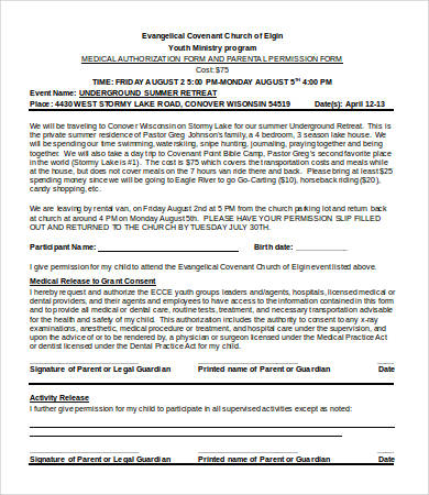 Permission Slip Templates - 17+ Free Word, PDF Documents Download