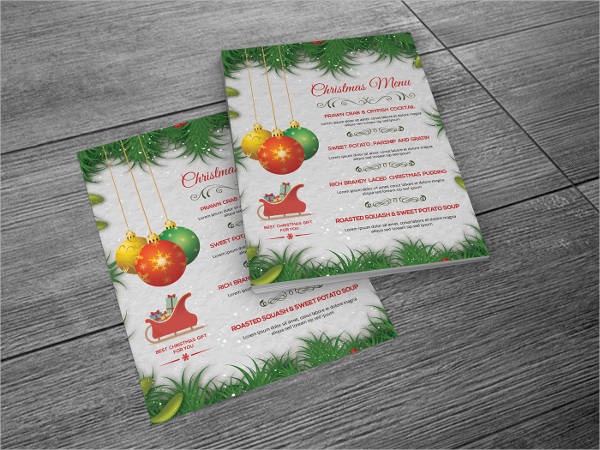 printable christmas party menu template
