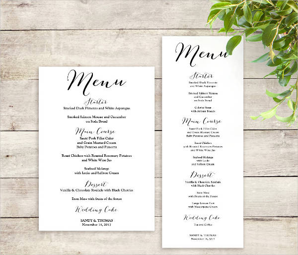 menu template free download word