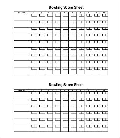 Bowling Score Sheet Templates - 9+ Free Word, Pdf, Excel Documents Download