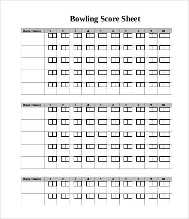 Bowling Score Sheet Templates - 9+ Free Word, PDF, Excel Documents Download