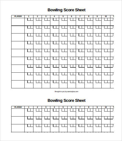 Bowling Score Sheet Templates - 9+ Free Word, PDF, Excel Documents ...