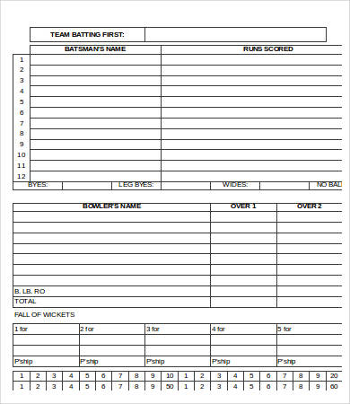 free bowling score sheet template
