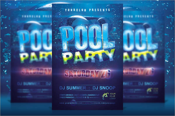 printable pool party invitation