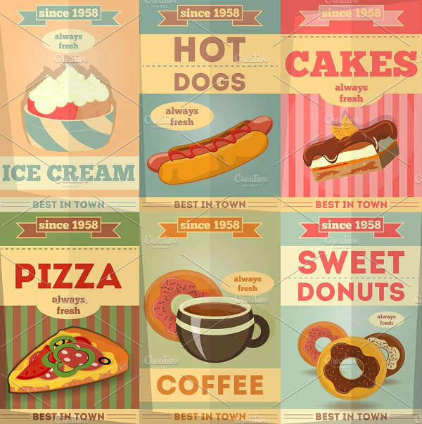 retro food poster design