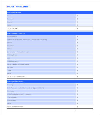 Home Budget Worksheet Template - 10+ Free PDF, Word Documents Download