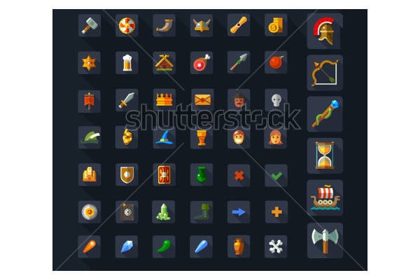 flat game icons