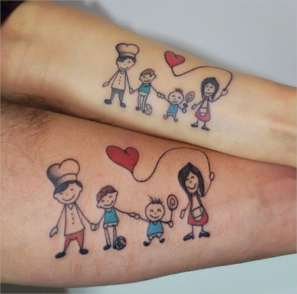 Familie Bild: Minimalist Tattoo For Family