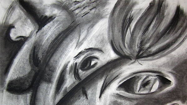abstract charcoal drawing