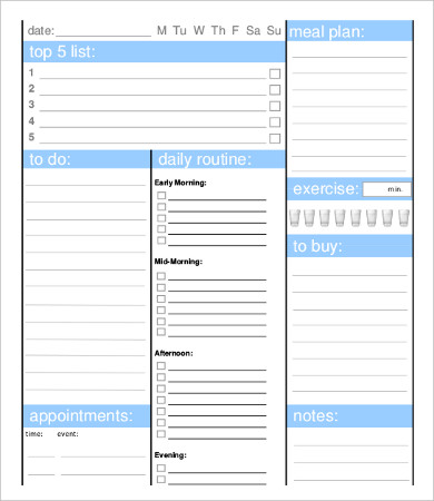 Planners - 8+ Free Templates in Word, PDF, Excel Documents Download