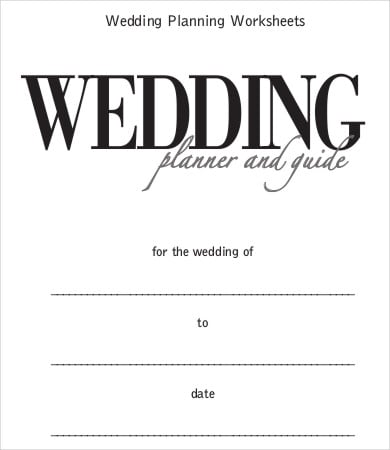 wedding planner template