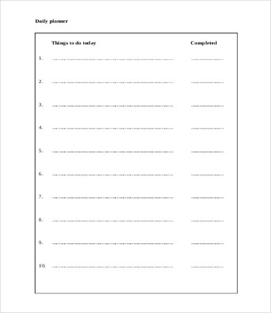 printable planner template