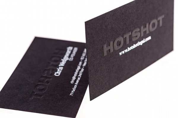designed embossed business card