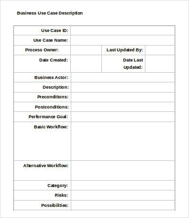 Use Case Template 9  Free Word PDF Documents Download