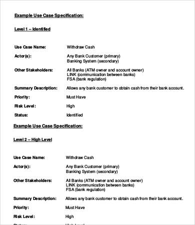 use case specification template