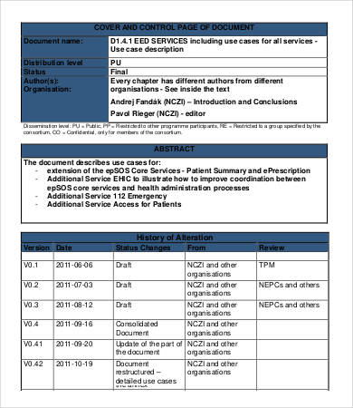 use cases description