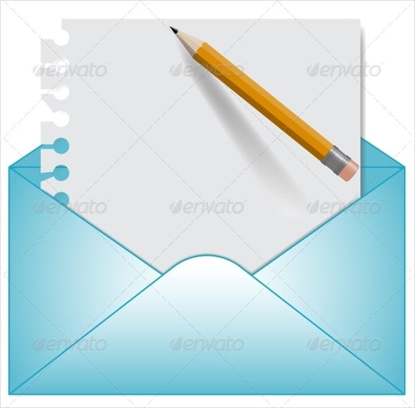 vector letter and open envelope