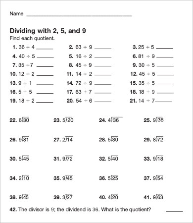 printable division worksheets