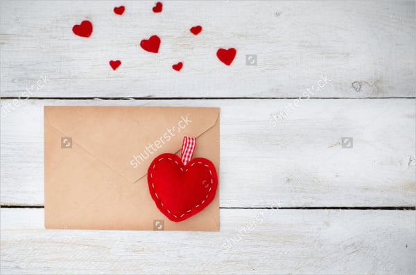 letter envelope with red heart