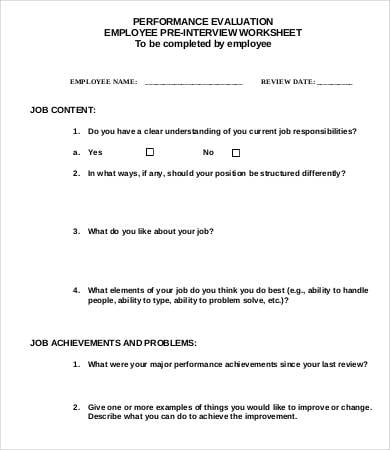 annual employee evaluation form template