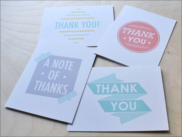 free printable thank you card template