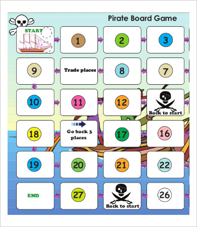 pirate game board template