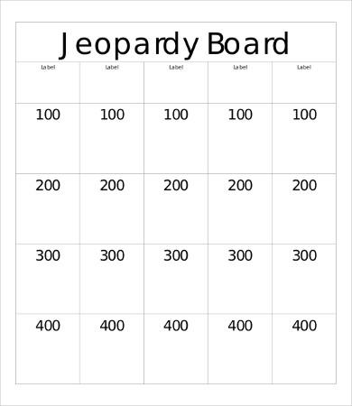 jeopardy game board