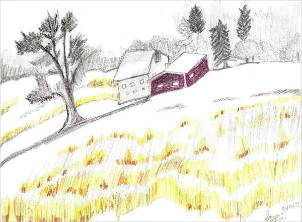 Landscape Drawing Easy, Pencil Drawing Tutorial, Nature Drawing with Pencil,  Village Scenery Drawing | by Creativecanvasbyparna | Medium