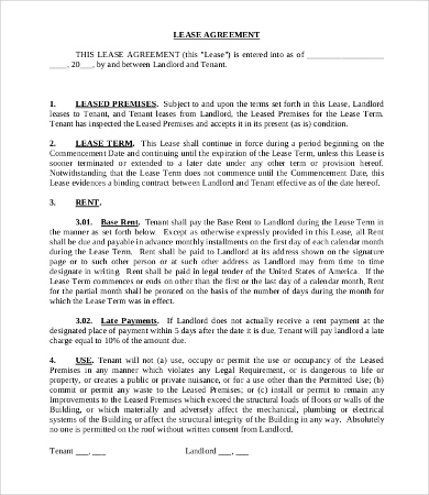 18+ Simple Commercial Lease Agreement Templates - Word, PDF, Pages