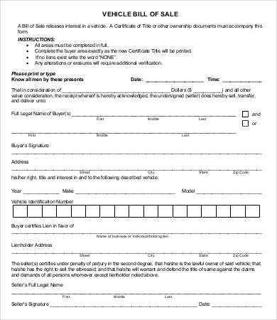 motorcycle bill of sale template 9 free word pdf documents download