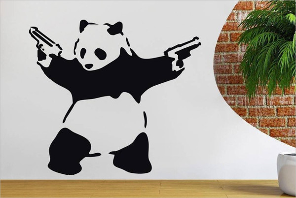 stencil art of panda